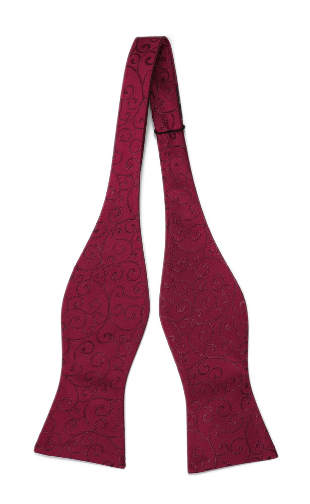 SNAZZY DARK RED self-tie bow tie