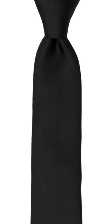 SOLID Black skinny tie