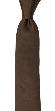 SOLID Dark brown skinny tie