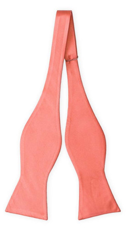SOLID DARK CORAL self-tie bow tie