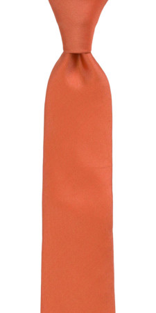 SOLID Dark peach skinny tie