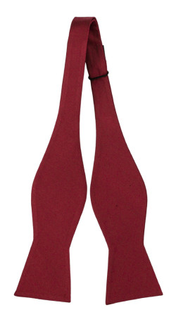 SOLID Dark red self-tie bow tie