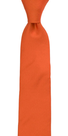 SOLID Orange skinny tie