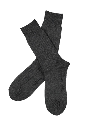 SOLID RIB ANTHRACITE MELANGE socks