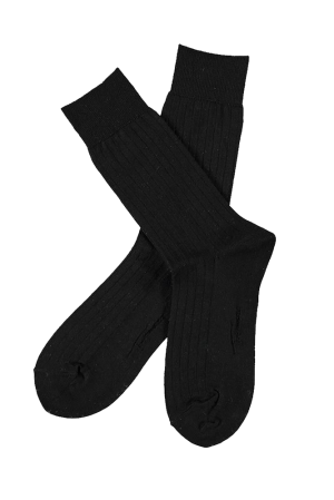 SOLID RIB BLACK socks