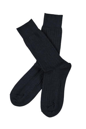 SOLID RIB NAVY socks