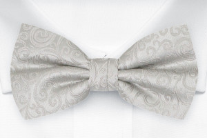 SWANKY SILVER pre-tied bow tie