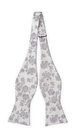 TOSSBLOSSOM SILVER GREY self-tie bow tie