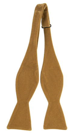 Velvet BUTTERSCOTCH BEIGE self-tie bow tie