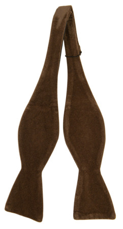 Velvet COCOA BROWN self-tie bow tie