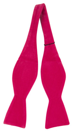 Velvet DEEP PINK self-tie bow tie