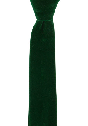 Velvet FOREST GREEN skinny tie