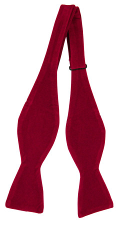 Velvet MAROON self-tie bow tie