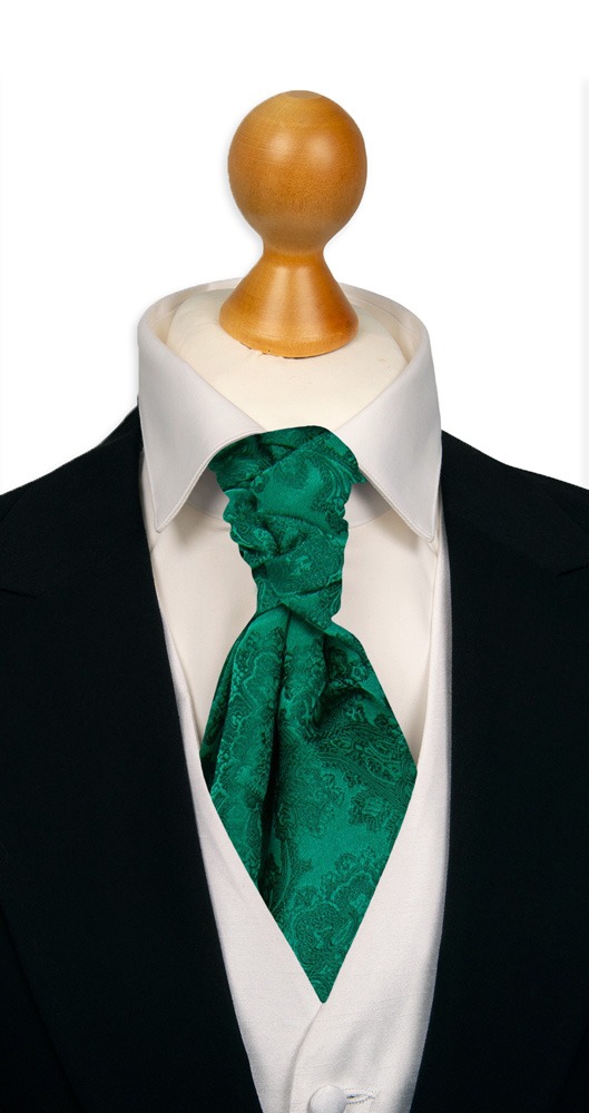 WEDDED EMERALD GREEN pre-tied cravat