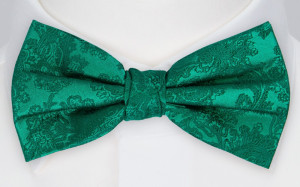 WEDDED EMERALD GREEN pre-tied bow tie