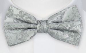 WEDDED SILVER bow tie