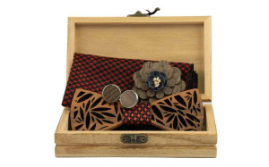 WOODEN Red Cross bow tie set