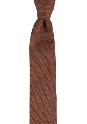 YARNING CINNAMON BROWN skinny tie